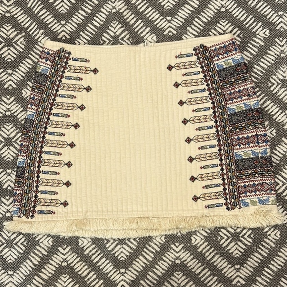 ZARA M TRAFALUC COLLECTION Indian made mini skirt with boho beautiful stitching